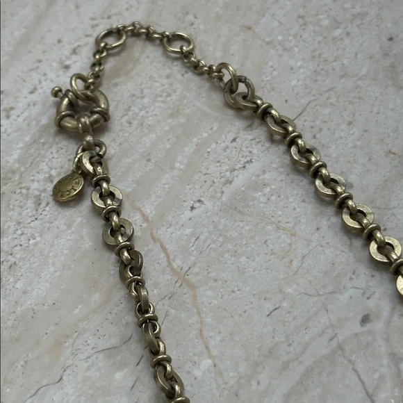 J Crew Adjustable Bronze/Goldtone Necklace with Crystal Accents - Picture 4 of 6